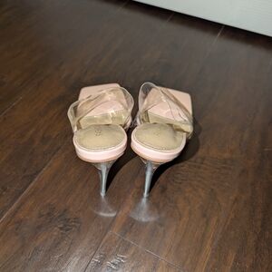 New Clear and Nude Heeled Sandals